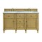 James Martin Vanities 60'' Double Vanity, Light Natural Oak w/ 3 CM Carrara White Marble Top 424-V60D-LNO-3CAR - alternate 1